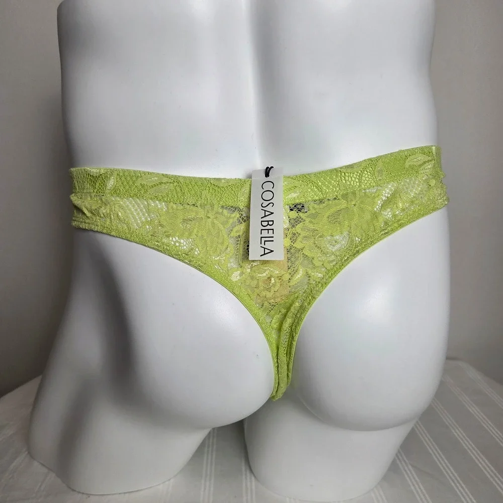 Cosabella Men Luxury Italian Floral Lace G-String Designer Premium Chakra Green